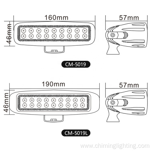 6.3Inch 18w dual color white amber offroad light engineering truck light led work light